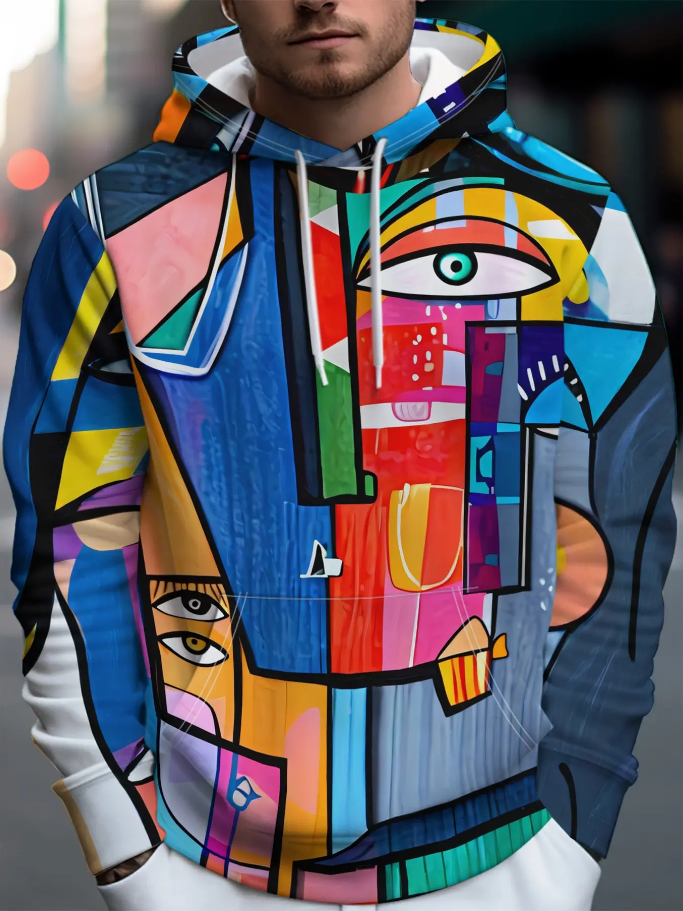 Men's 3D Elephant Pattern Hoodie, Trendy Graphic Sweatshirt, Fall & Winter Casual Long Sleeve, Loose-Fitting Fashion Top