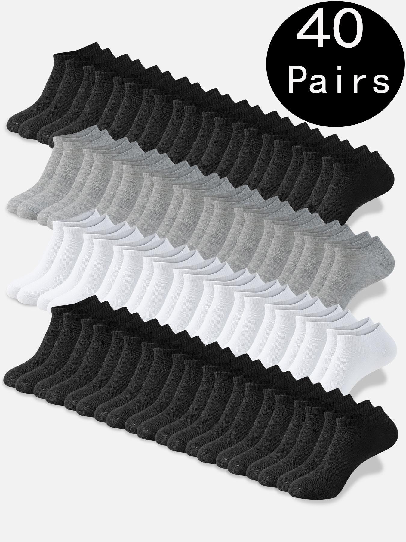 Men's Plain Ankle Socks, Casual Comfy Breathable Solid Color Socks for Daily Wear, Socks for Men, Men Socks, Socks Set, Socks Pairs, Breathable Fabric Socks, Soft Breathable Socks, White Socks