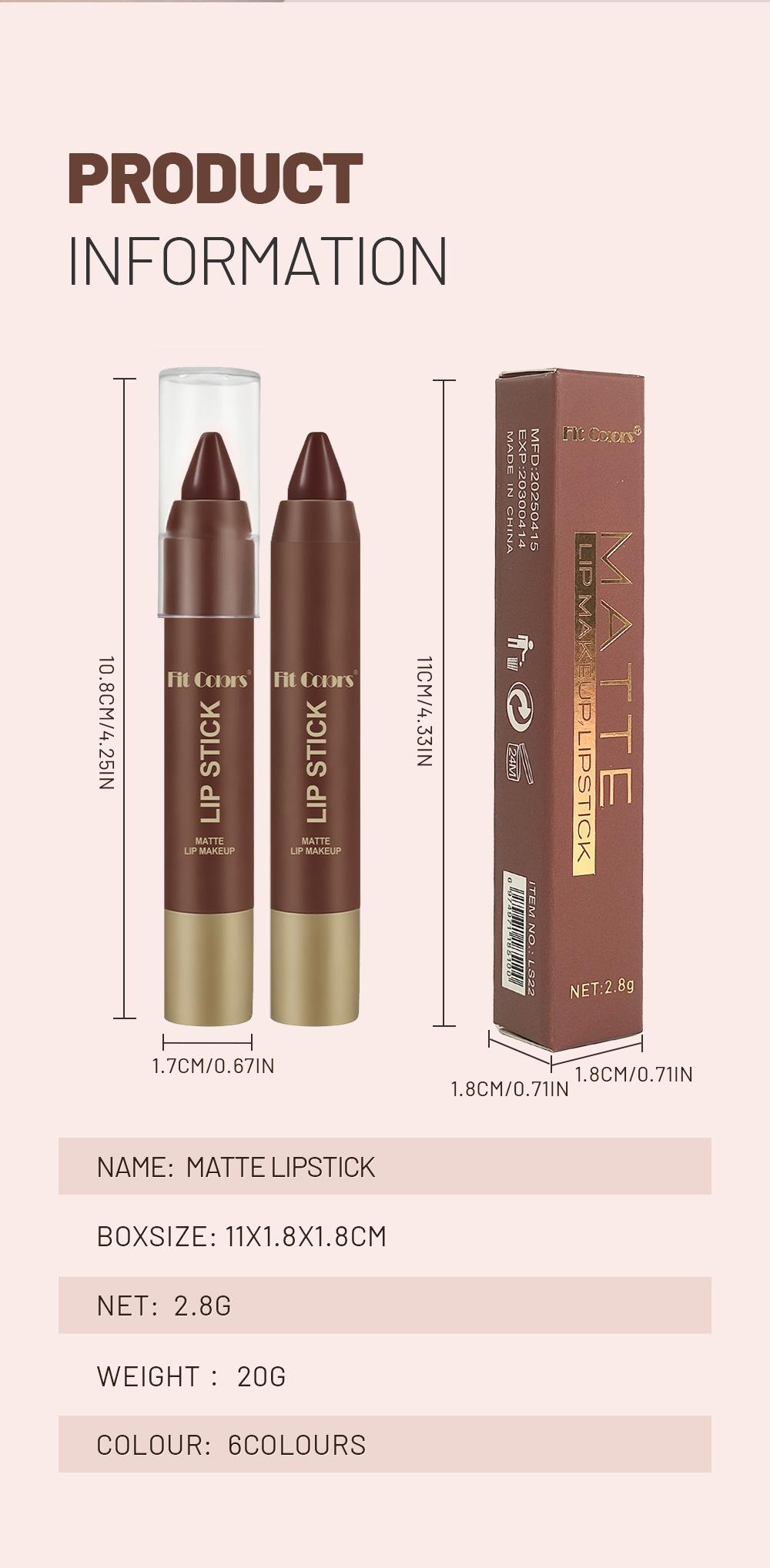 Erinde Matte Lipstick Crayon for Women, Warm Reddish Brown 24 Hour Lipstick Lip Liner Pencil, Neutral Lip Stick Long Lasting Waterproof, Vegan & Cruelty-Free