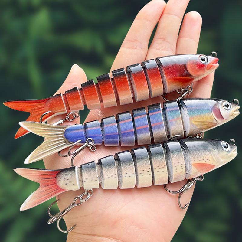19g 8-Segment Multi-Jointed Fishing Lure Set Floating Sinking Minnow & Pencil Hard Baits Realistic Swim Action Sharp Treble Hooks Long Casting for Freshwater Saltwater Bass Pike Walleye Fishing Tackle