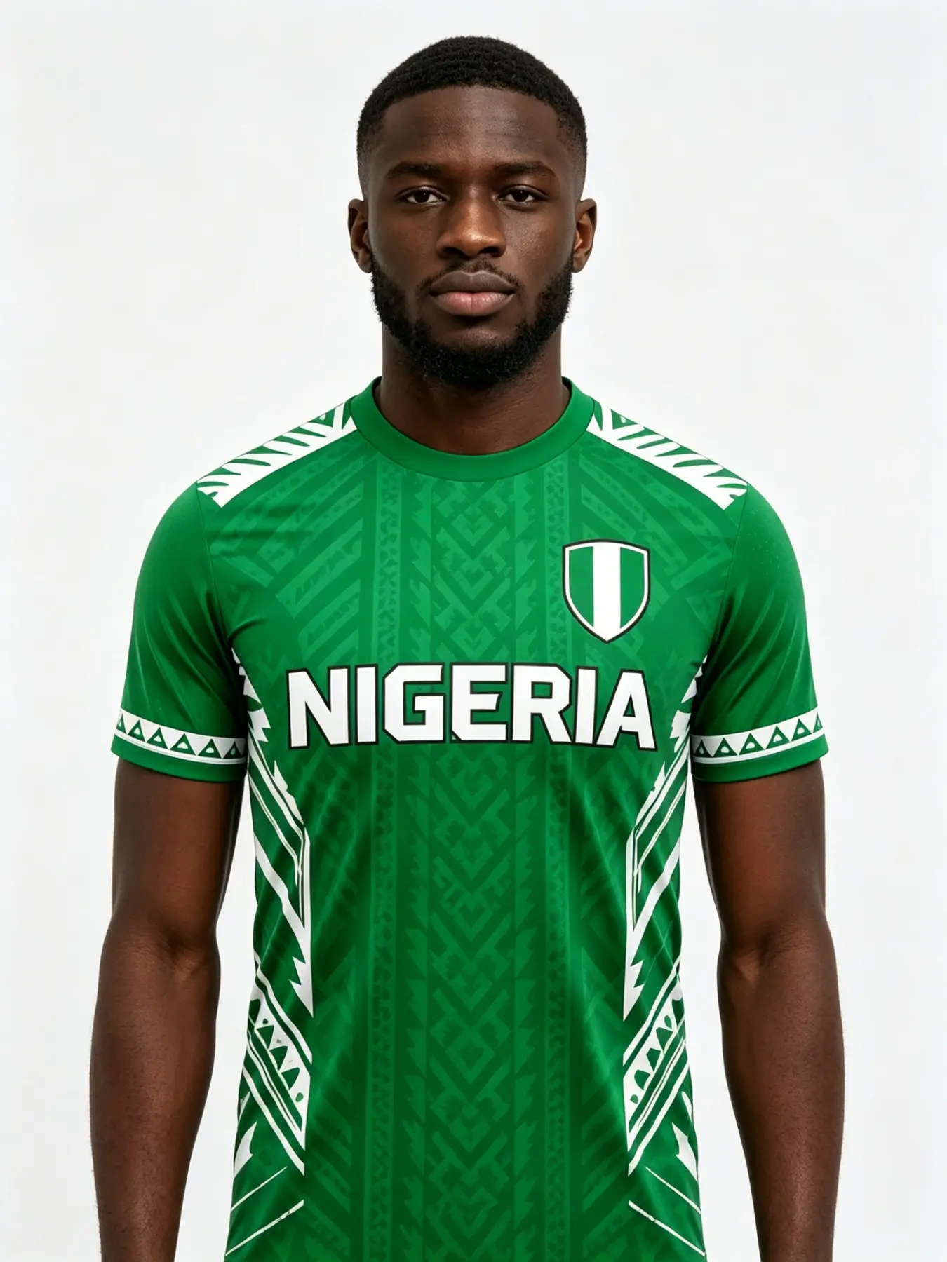 2026 Nigeria Football Team Round Neck Sports Shirt, Sportswear Clothing for Summer, Unisex Quick-Dry Soccer T-Shirt, Moisture-Wicking Breathable Fabric, Ideal for Training