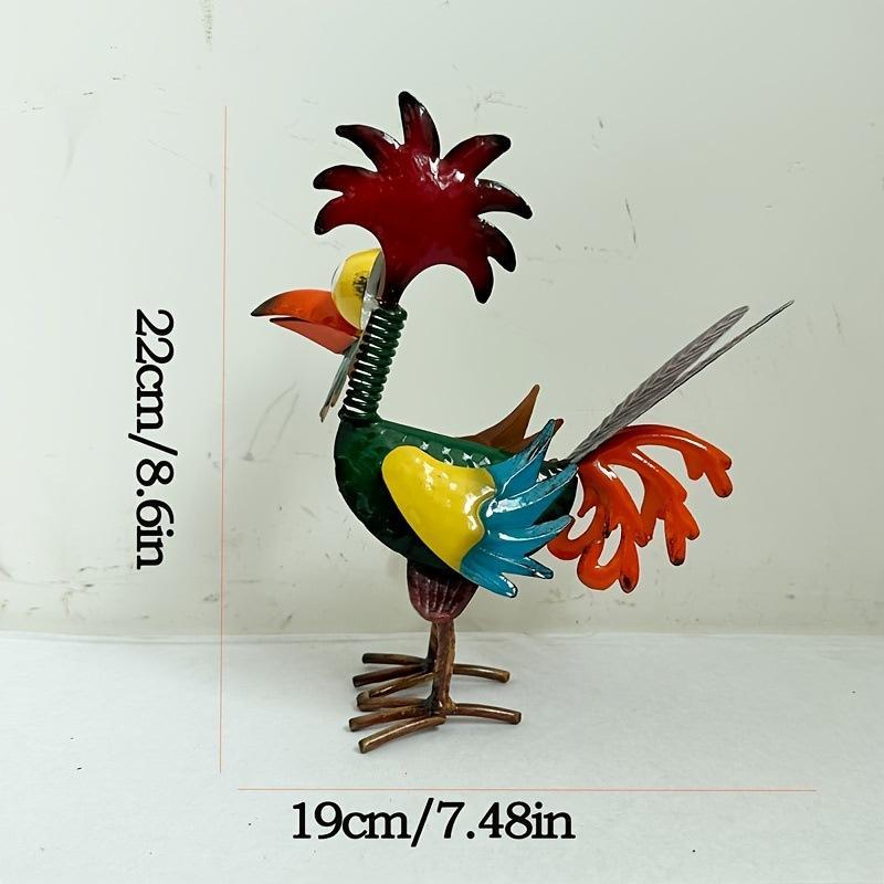 HQ Funny Chicken Decor Metal Statues Home Garden Farm Yard Decorations Creative Rooster Miniature Ornaments Home Figurines Decor