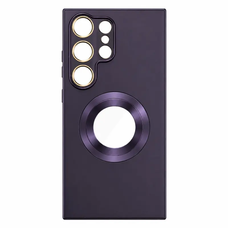 Luxury Acrylic/TPU Magnetic Wireless Charging Smartphone Case with Large Viewing Window, Casing Accessories for Samsung S26 S25 S24 S23 S22 Ultra Plus FE