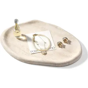 Luxurious  Marble  Tray, Cloud Shape Serving Stone Key Tray for  Decor, 10" x 7" Marble Storage Trays for Bathroom, Stone Plate Holder for Perfume, Candle and