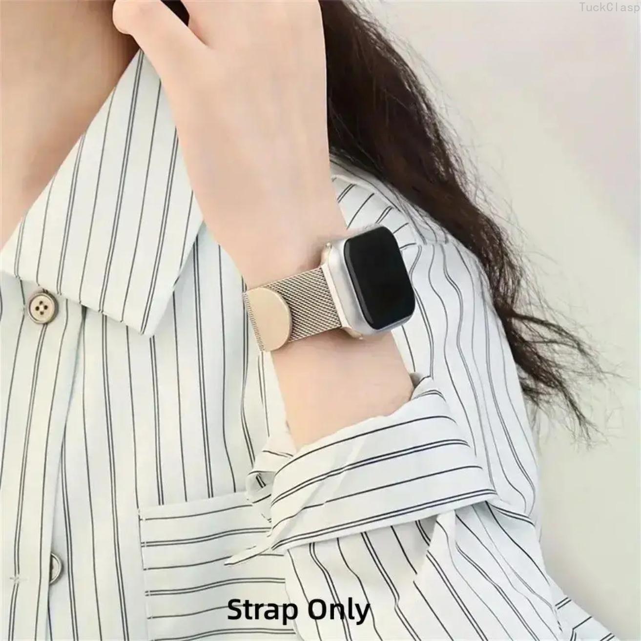 Milanese Loop Apple Watch Band, Magnetic Stainless Steel Mesh Strap for Series 1–11, SE/Ultra 1–3 (38–49mm), Waterproof Stylish Replacement for Men & Women, Everyday & Spring Wear