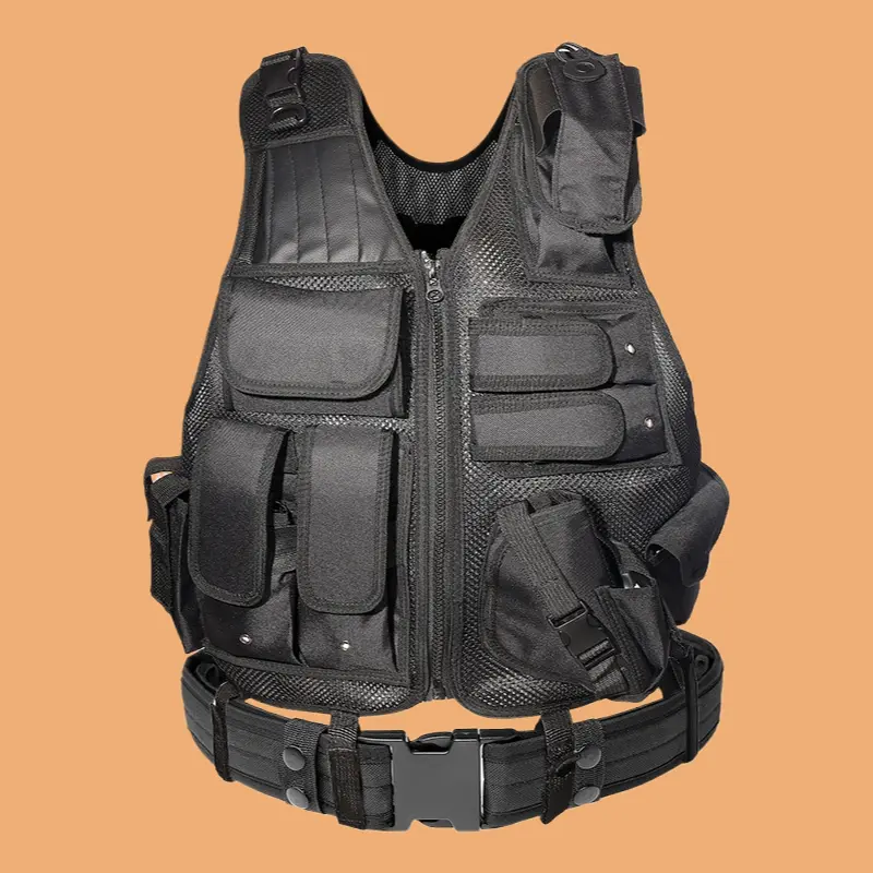 Double Layer Breathable Wear Resistant Camouflage Tactical Waistcoat Outdoor Jungle Military Training Tactical Vest