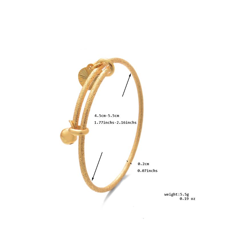 Ethiopian /Arab/African Lucky Bell Baby Kids Children Gold Color Birthday Bangle Bracelet Jewelry Gift