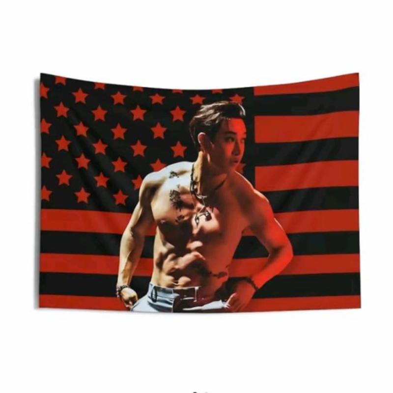 Skz Bang Chan Shirtless 3x5FT America Flag, Hd Prints Vivid Color Custom Kpop Flag, Skz Dominate Tour Merch, Gift Ideas Stays, Birthday Gift & Concert Merch