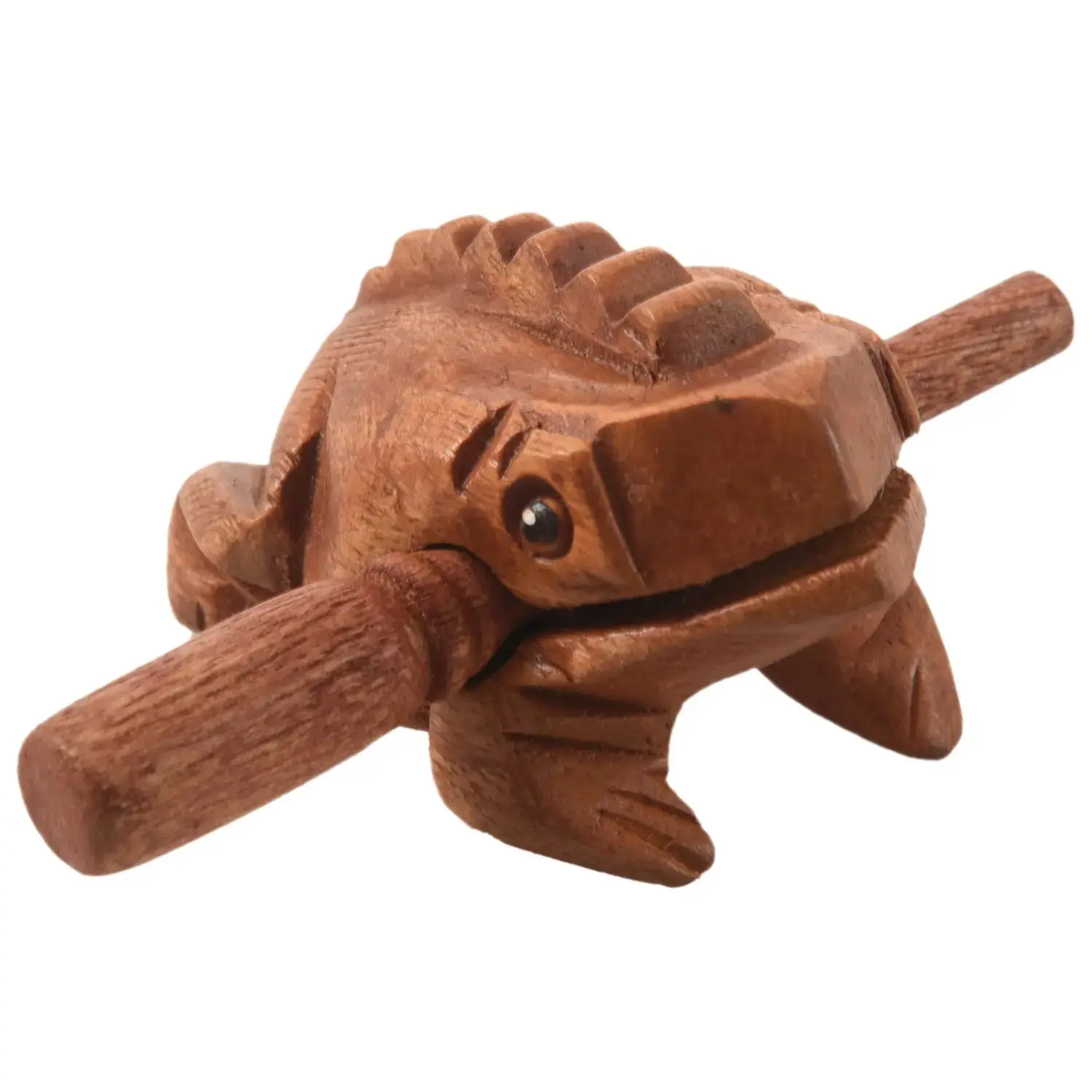Wooden Carved Frog Tone Block with Stick, Percussion Musical Instrument, Handcraft with Mouth Storage Feature, Crafts, Percussion Musical Instruments, Frogs