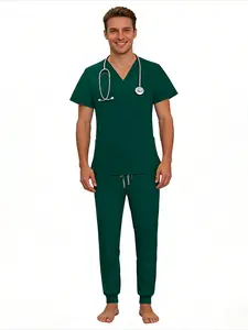 Skin Friendly Antibacterial Casual New Solid Color Unisex Scrubs Set European American Style S-urgical Workwear