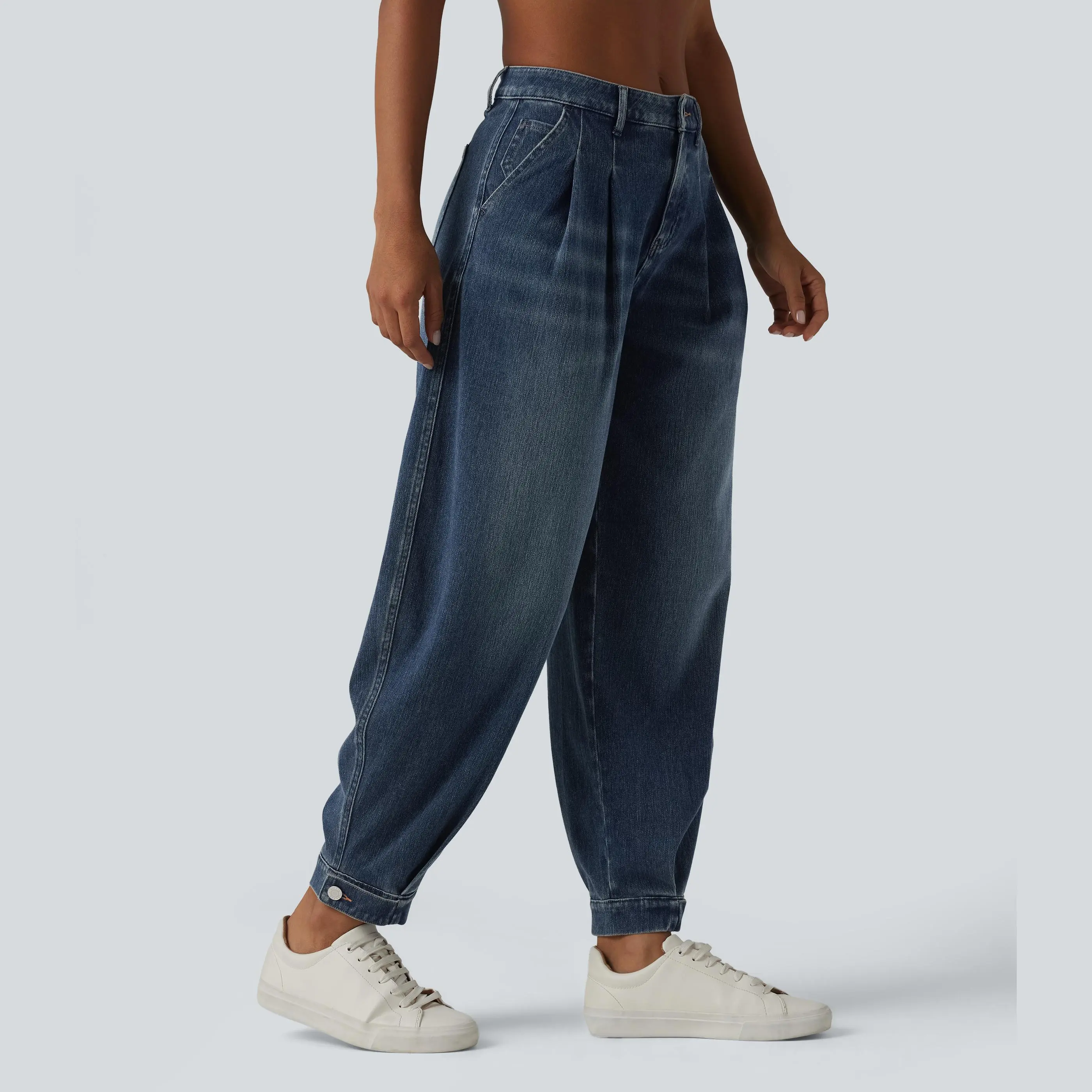 【Creator’s Pick】Halara Flex Mid Rise Denim Casual Balloon Joggers with Pockets