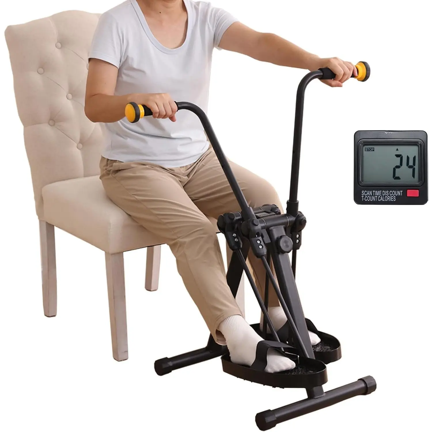 Pedal Exerciser Bike  Seniors, Arm Leg Hand and Knee Elderly Exercise Equipment, Sitting Home Exercise Machine  Total Body, Upper and Lower Limb Trainer