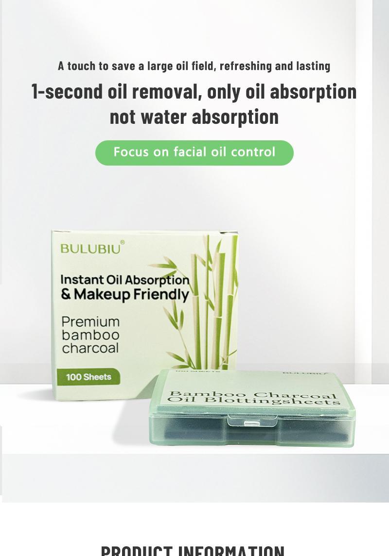 Blotting Papers for Oily Skin & Makeup Lovers - 50 Sheets with Mirror and Powder Puff | Bamboo Charcoal Absorbs Excess Oil, Keeps Skin Fresh and Matte Throughout the Day