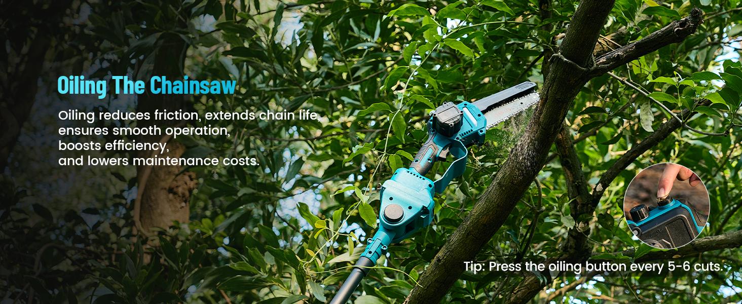 Seesii 6-in-1 Cordless Pole Saw and Pole Hedge Trimmer Grass Shears Combo Kit, Electric Mini Chainsaw with 2*4.0 Ah Batteries, Extension Tree Prunner, Bush Trimmer Limb Branch Cutter, 16ft Long Reach CP610 #TikTokShopBlackFriday