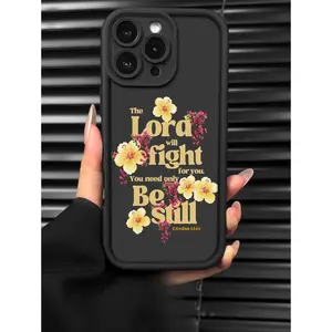 Exodus 14:14 Bible Verse Phone Case Christian Women Gift for iPhone Samsung 17Pro Max Air 16 15Plus 14 13 12 11 XR XS Galaxy S25 S24 S23 S22 A71 A56 A55 A54 A53 A52 Vintage Hibiscus Floral Soft Silicone Bumper With Adjustable Rope.NN137, Accessories, Smar