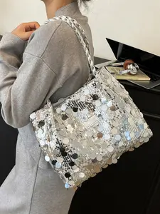 Trendy Glitter Crossbody Bag for Women, New Fashion Design, Large Capacity, Casual Style, Stylish Shoulder Bag, Unique Personality