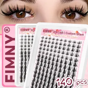 DIY Fox and Anime Style False Eyelash Clusters Set, Diy Lashes Kit, 3D Lightweight, Mixed Length 8-16mm, with Glue, Tweezers, Brush, Beginner Friendly