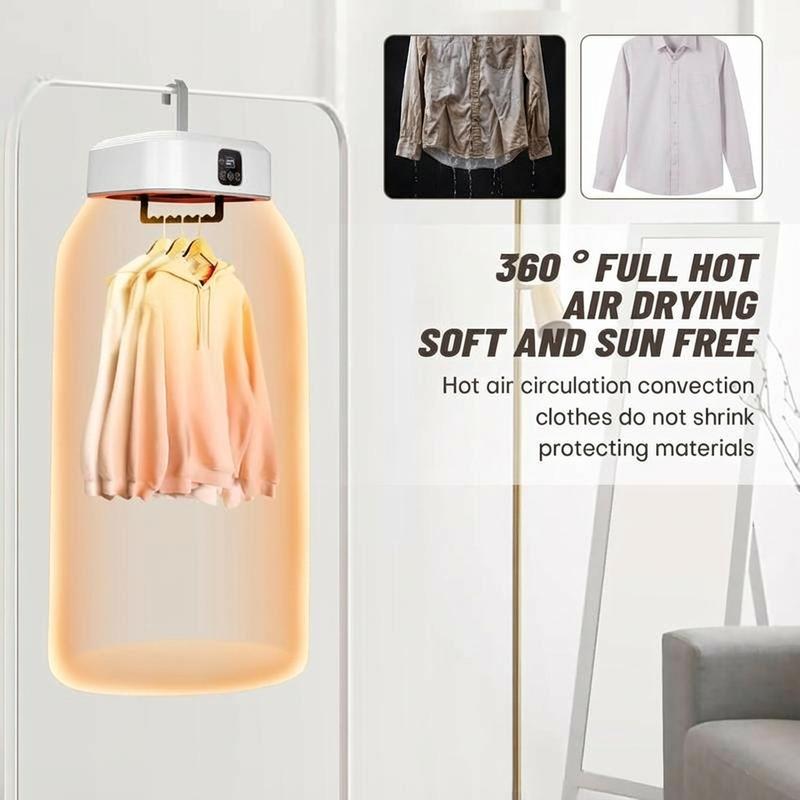 Mini Portable Clothes Dryer for Apartment, Dorm, RV & Travel, Easy-to-Use Compact Electric Dryer with Dryer Bag for Daily Laundry & Quick Drying