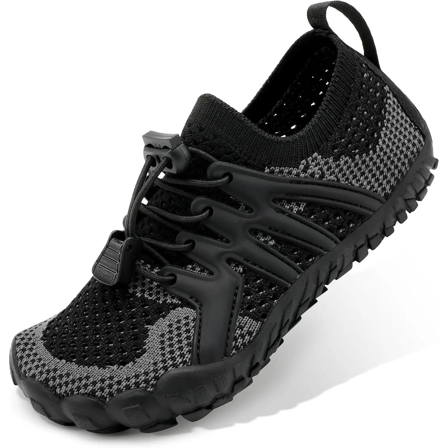 Kids Water Shoes with Adjustable Laces | Quick Dry Barefoot Non-Slip Shoes with Roomy Toe Box for Boys and Girls, Beach, Hiking, Toddler to Big KidGift