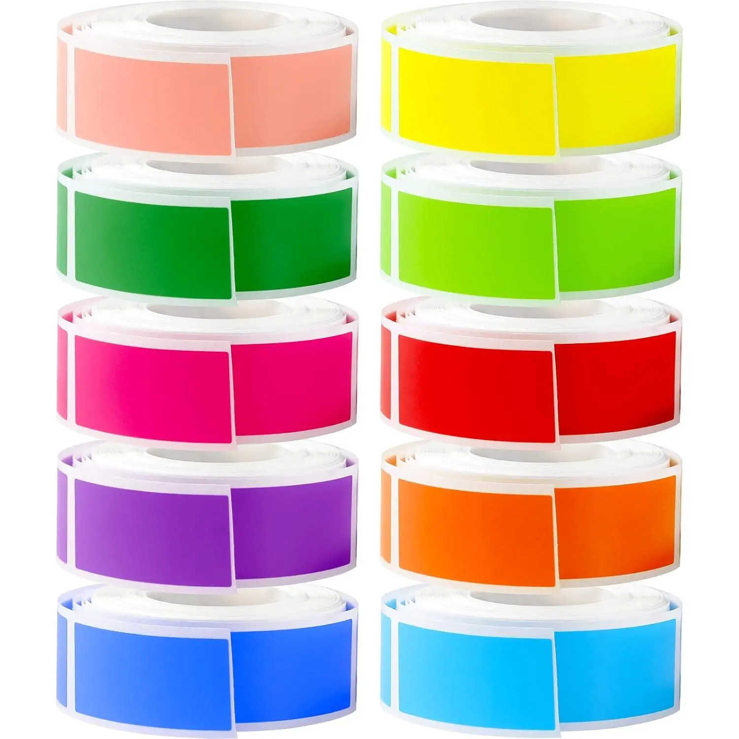 3000 count 10 Rolls Colored Labels Stickers 1.57 x 0.75 Inch Rectangular Color Coding Label 10  Self Adhesive Solid Tags for Inventory  Organization File Classification Packing