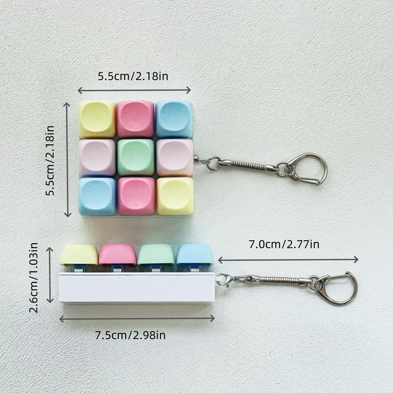 Keychain Fidget Toy Mechanical Keyboard - Portable Durable Backpack Accessory for Adults & Women, Colorful Key Button Stress Relief, Skin-Friendly Silicone, Pocket-Sized Decompression Tool