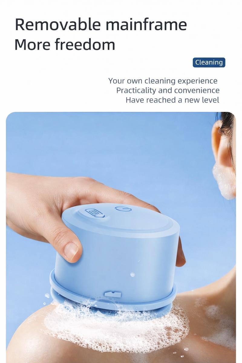 Rechargeable Electric Body Scrubber, Waterproof 360° Rotating Shower Brush with Dual Grip Handles, Full Body Bath Brush with 4 Detachable Heads for Deep Cleansing Rechargeable Electric Body Scrubber, Waterproof 360° Rotating Shower Brush with Dual Grip Handles, Full Body Bath Brush with 4 Detachable Heads for Deep Cleansing