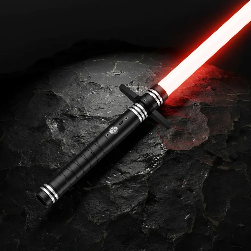 39.4" Rechargeable lightsaber, 24 RGB, USB Rechargeable, 3 Modes & 4 Sounds, Aluminum Hilt Light Sword for Cosplay, Parties & Holiday Gifts