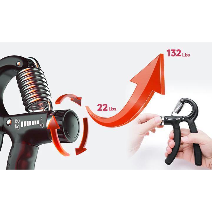 Funny Hand Grip Strengthener Workout Kit (5 Pack) Forearm Grip Adjustable Resistance Hand Gripper, Finger Exerciser, Finger Stretcher, Grip Ring & Stress Relief Grip Ball for Athletes