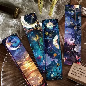 24PCS Stained Glass Art Paper Bookmarks, Beautiful Celestial & Floral Pattern Reading Markers, Colorful Decorative Page Cards for Novels and Textbooks, Lovely Stationery Supplies for Students, Ideal Daily Reading Accessories and Thoughtful Small Gift Opti