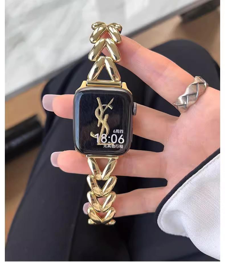 Premium Metal Apple Watch Strap, Luxury Fashion Replacement Band Compatible with Apple Watch Series, High-End Smart Watch Accessory