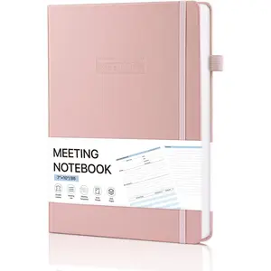 Meeting Notebook for Work, Work Planner Notebook With Action Items, B5 Size Project Planner, Easily Take Meeting Notes & Keep Agendas  Track, Calender, Index Page, Inner Pocket, 7x10 Inch,