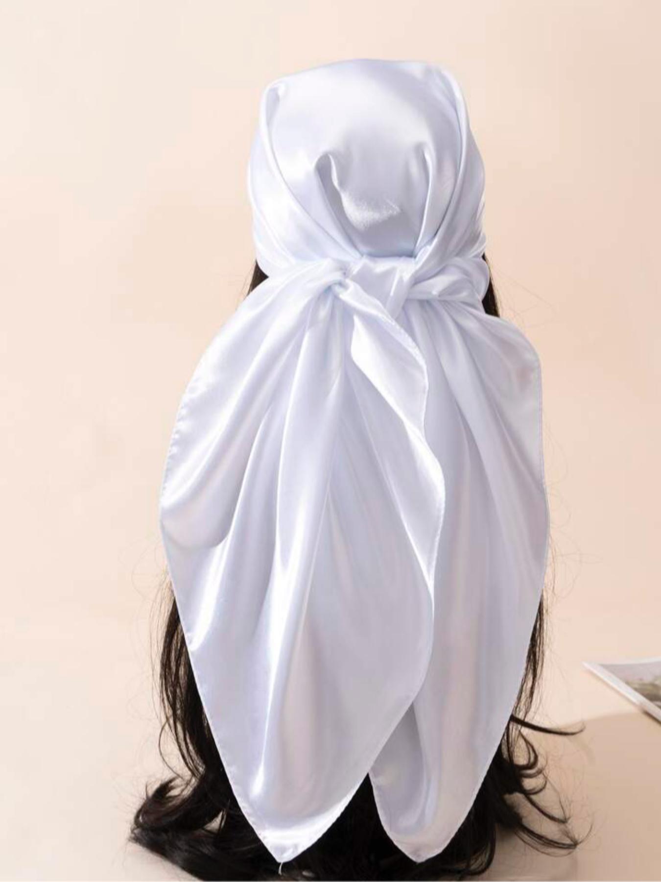 Women's Solid Color Satin Scarf, Fashionable Soft Scarf for Daily Wear, Casual Versatile Accessories for Women & Girls