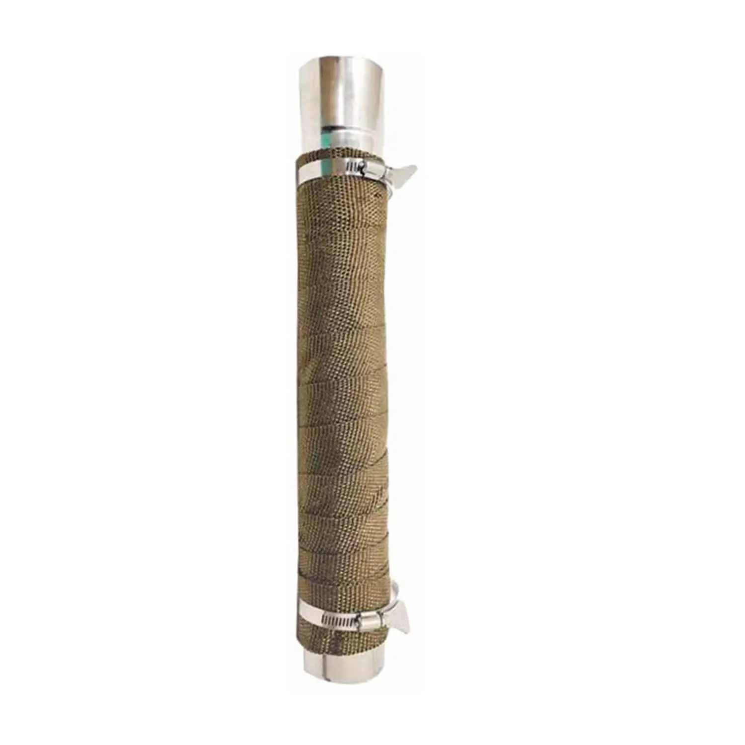 Basalt Fiber Fireproof Pipe Wrap - Heat Resistant Flue & Pipe Protection for Home Repair, 2 Clamps Included, Length 16ft
