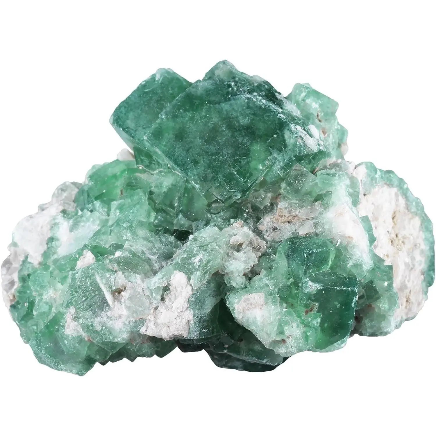 Natural Green Fluorite Crystal Cluster Geode Druzy Specimen | 101-200g Raw Green Geode, Collectible Mineral Specimen, Crystals and Healing Stones for Home Decor, Witchcraft, Meditation
