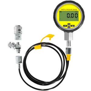 10000PSI Digital Hydraulic  Test Coupling Kit  Gauge Manometer Tester for  Brand Excavator 1 Gauge 1 Hose 2 Couplings Black  Protector 1/4 Inch NPT Connector 700BAR/70Mpa