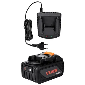 VEVOR 20V MAX, Portable Battery and Charger Combo, AC 110V, 4.0 Ah Lithium-Ion Battery Pack, 4000 mAh Large Capacity, Extended Runtime, Compatible with Series Tools, for Replacement and Fast Charging