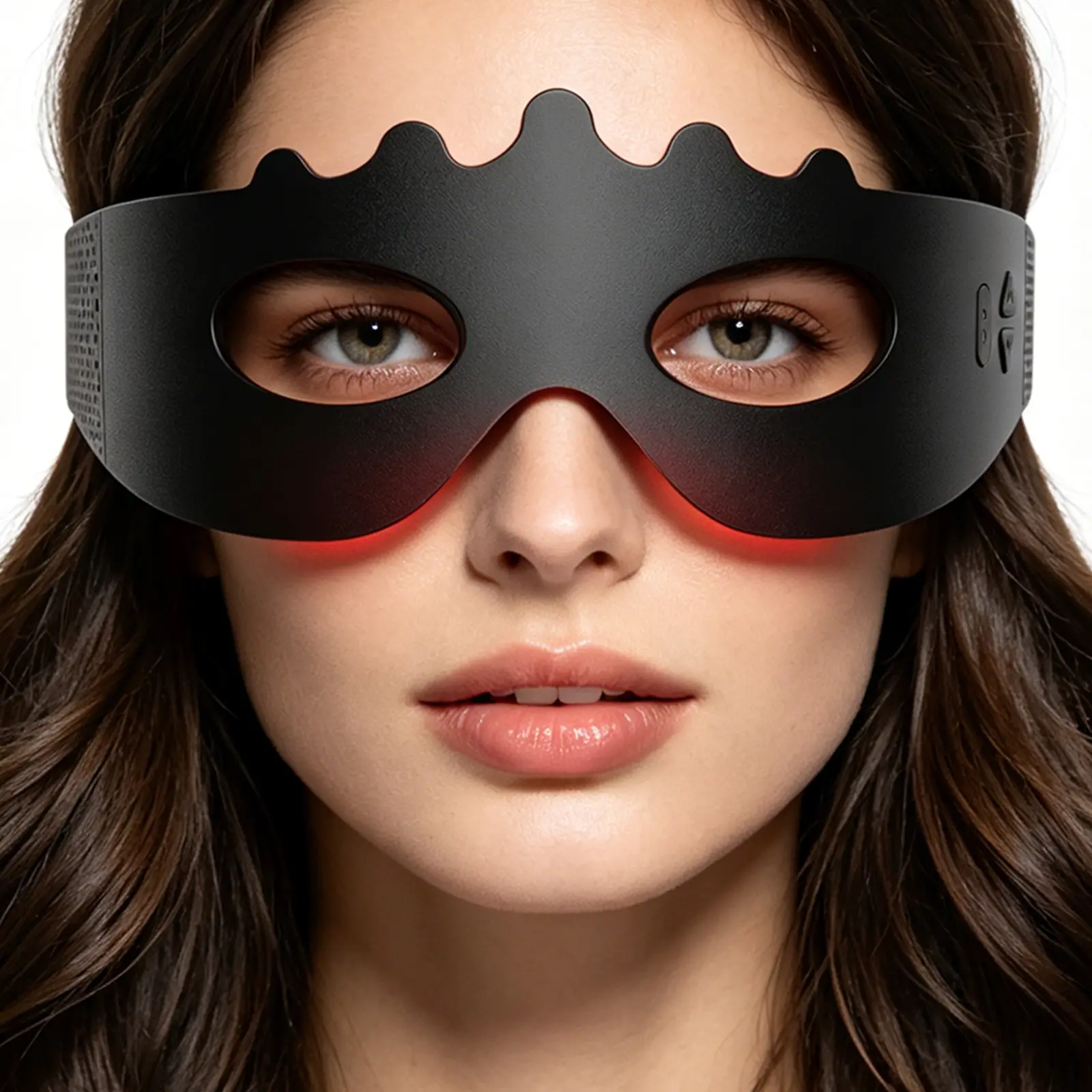 Red Light Therapy Eye Mask, 28 7-Color LEDs + Vibration Massage, Silicone, Portable, Skin-Friendly, Wireless Timer Auto-Off, Eye & Periorbital Massager, Skincare Device, Great Gift for Women