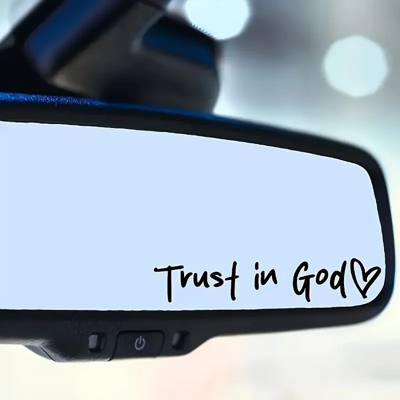 Multi-Use Trust In God Heart Decal Sticker, Christian Faith Religious Vinyl Sticker For Car Rearview Mirror, Laptop, Bathroom Mirror, Water Bottle, Window, Inspirational Jesus Scripture Decor Sticker Gift