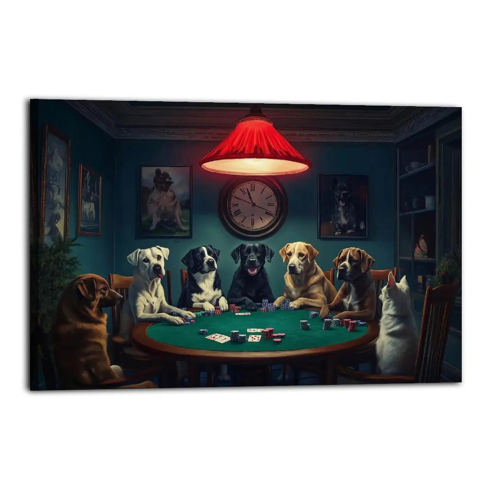 Funny Dogs Playing Poker Poster Canvas Festival Wall Decoration Printing Room Aesthetics Printing Modern Family Bedroom Aesthetics Canvas Decoration