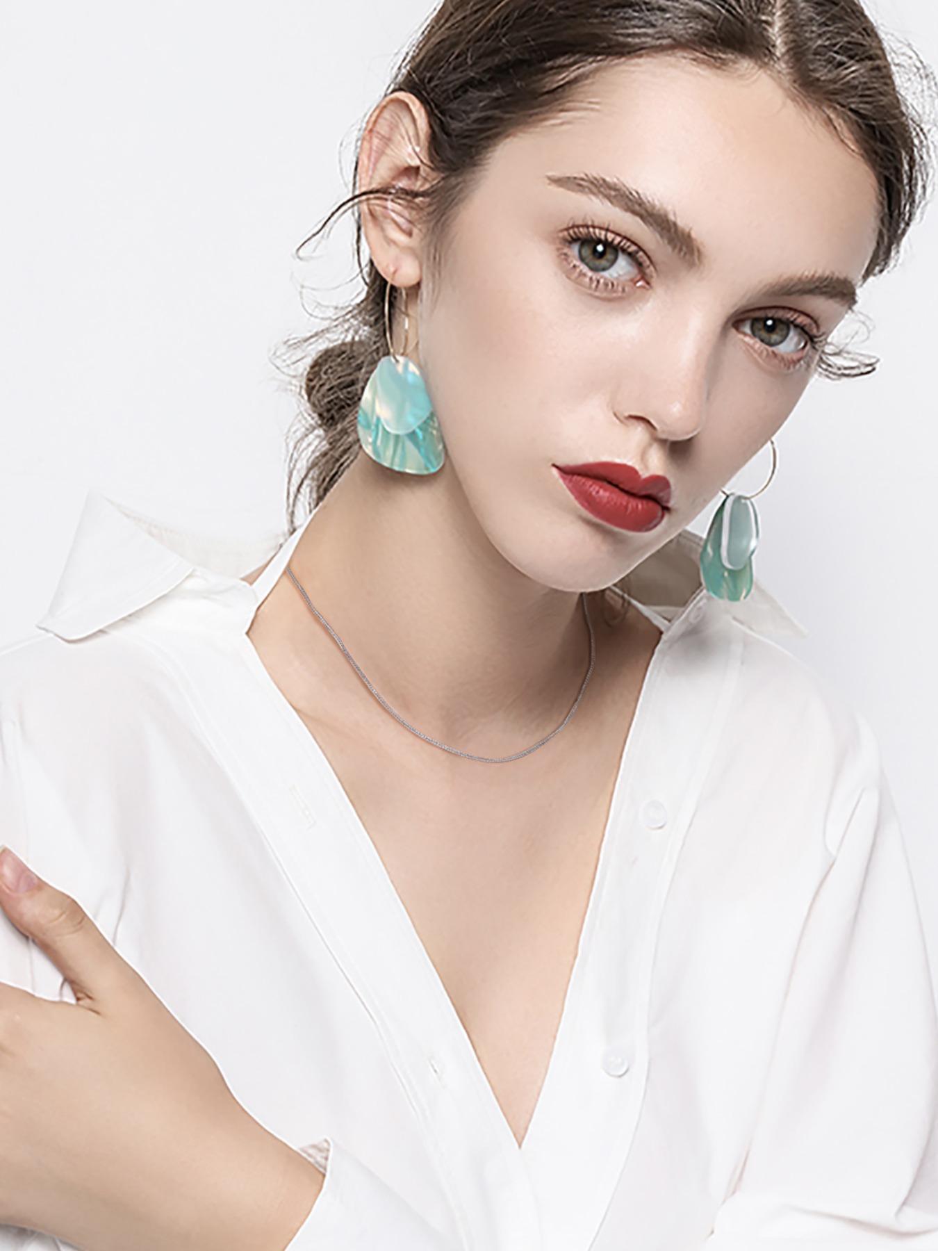 S925 Sterling Silver Women's Elegant Chain Necklace, Fashionable Necklace for Women & Girls, Trendy All-match & Exquisite Jewelry for Birthday Gift