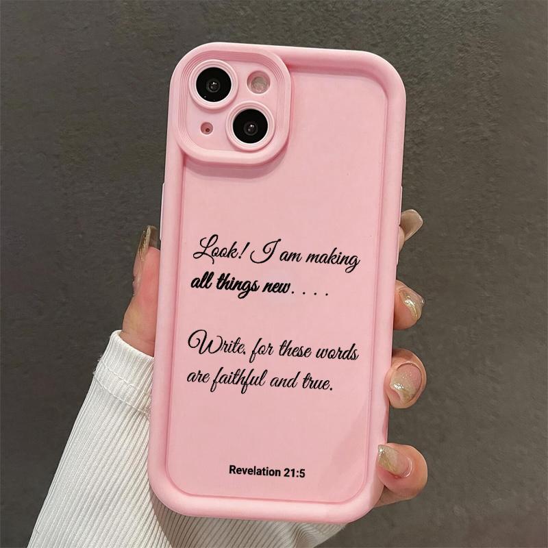 1PC Christian Revelation 21:5 All New Things Pattern Phone Case,Compatible with iPhone X/11/12/iPhone 13 Phone Case /14/15/16/17 Pro Max/Plus/Air & Samsung Galaxy,Military-grade drop protection, soft silicone, perfect gift for faith lovers.