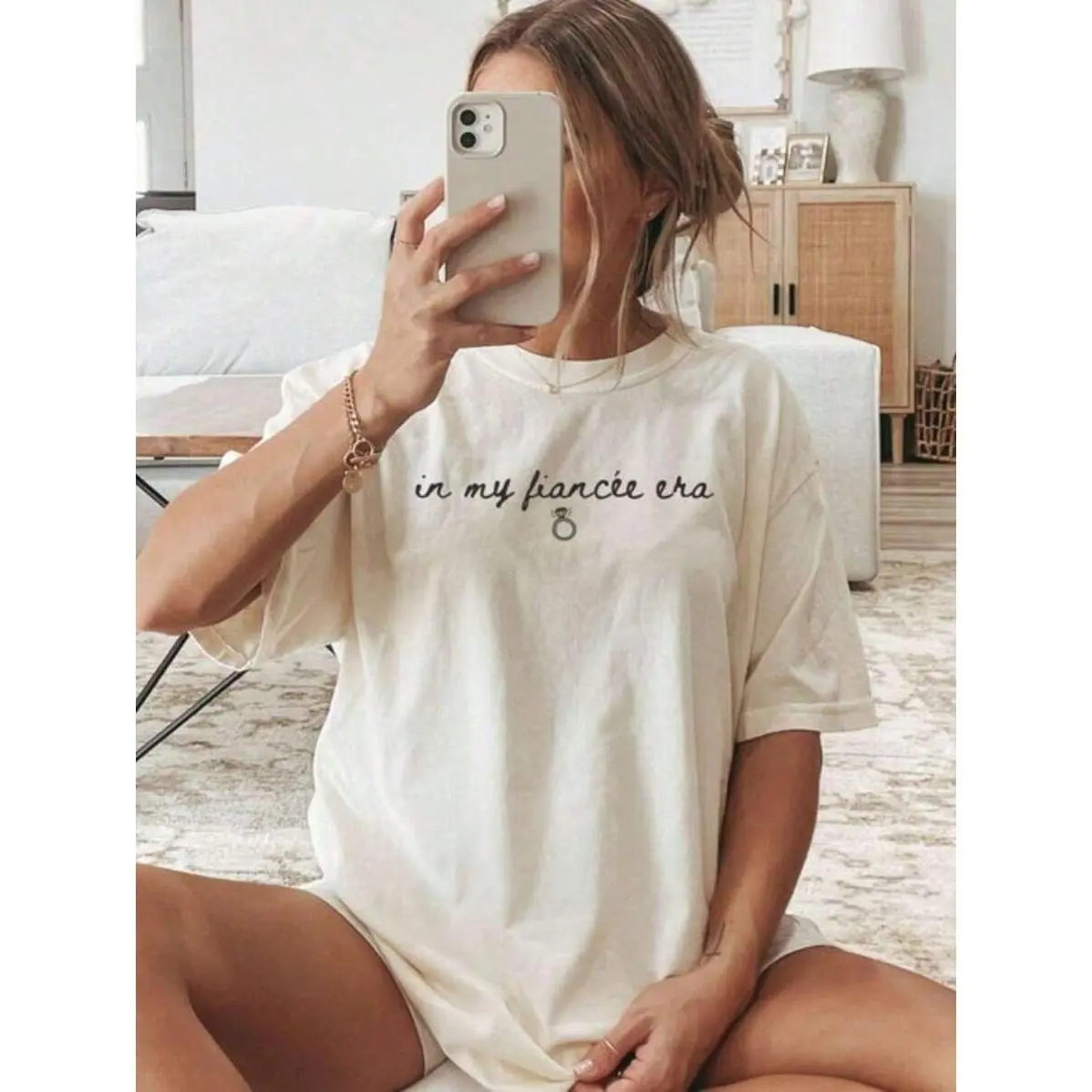 In My Fiancée Era TShirt, Engaged Shirt, Future Mrs. Shirt, Engagement, Bridal Shower Bride Shirt, Bachelorette Tee,% Cotton Oversized Short Sleeve soft women fyp bake text blessed girl cherry shirt crazy acid wash random