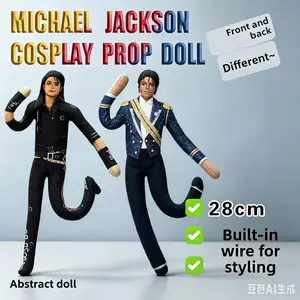 Michael Jackson Poseable Plush Doll Abstract Bendable Wire Figure Home Decor Collectible Toy Gift