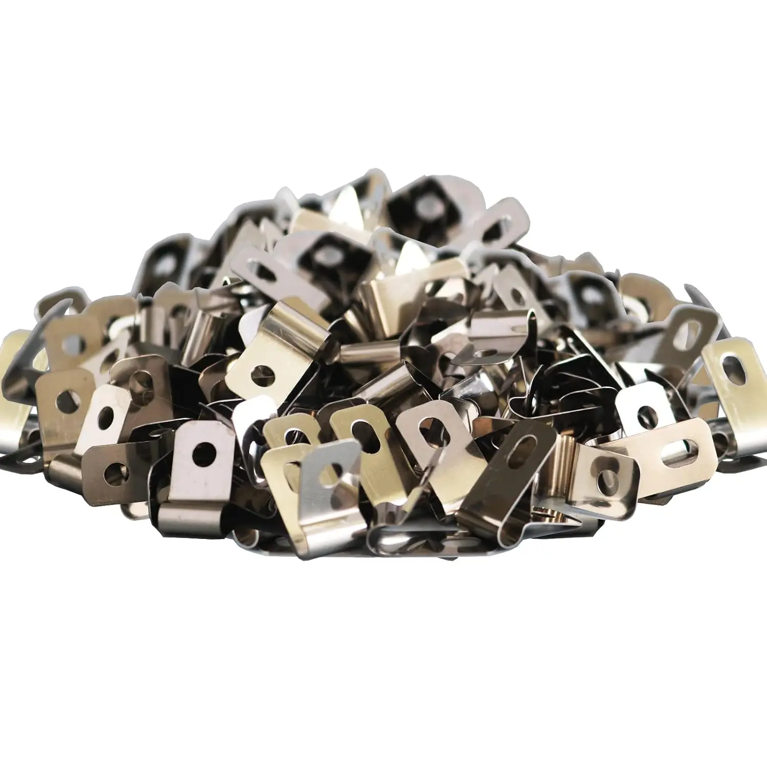 100 count Fence Wire Clamps for 2-6 Gauge Wire Fencing, Stainless Steel Wire Clips Mount Welded Wire to Vinyl,  or Metal Fence