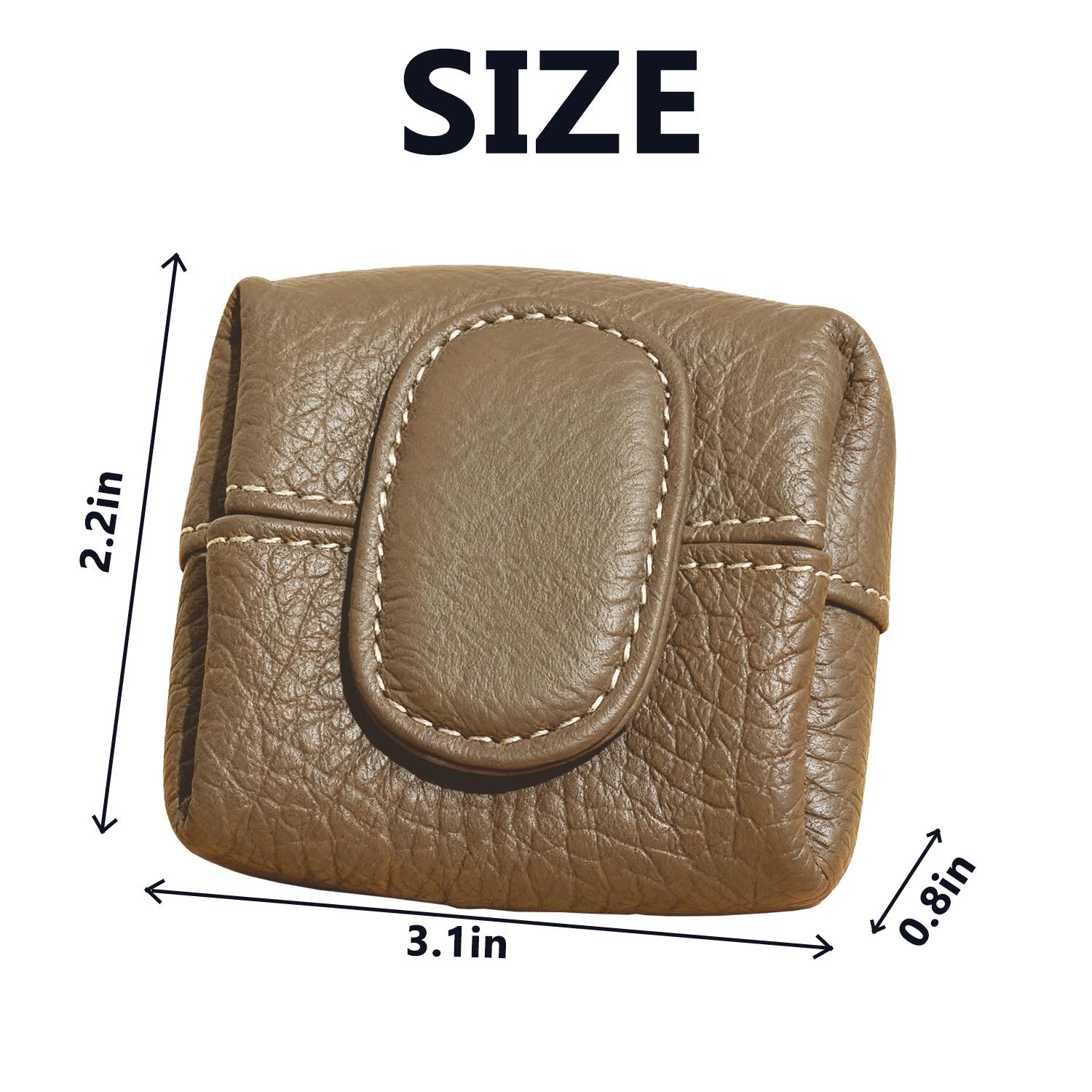 Waterproof Mini Lychee Pattern Coin Purse - Solid Color Buckle Key Earphone Storage Bag, Casual Daily Change Pouch, Thanksgiving Christmas Gift for Men and Women