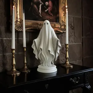 Gothic Ghost Statue, Spooky Dark Academia Decor, Halloween Shelf Ornament, Haunted Home Decor, Vintage Gothic Figurine, Witchy Room Decor, Macabre Shelf Decor, Creepy Cute Ghost, Victorian Gothic Accent, Alternative Aesthetic Gift