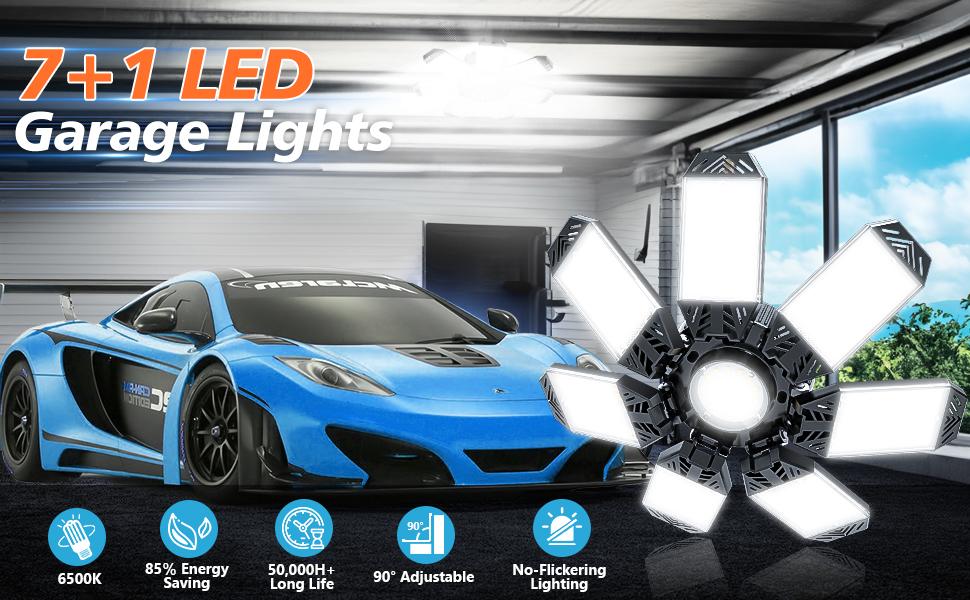 LED Garage Light 160W Deformable Bright Shop Ceiling Bulb Lamps, Led Workshop Ceiling Light, E26/E27 6500k Daylight Ultra Bright Garage Lighting, Deformable 7+1 Adjustable Panels Basement Bulb For Barn, Warehouse, Garage LED Garage Light 160W Deformable Bright Shop Ceiling Bulb Lamps, Led Workshop Ceiling Light, E26/E27 6500k Daylight Ultra Bright Garage Lighting, Deformable 7+1 Adjustable Panels Basement Bulb For Barn, Warehouse, Garage