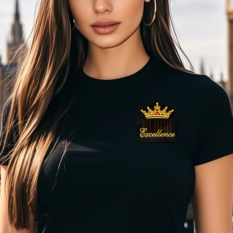 Embroidered Crown Patch, Iron-On Women's Embroidery Badge, Decorative Hat, Clothing, Jacket, Pants Accessory
