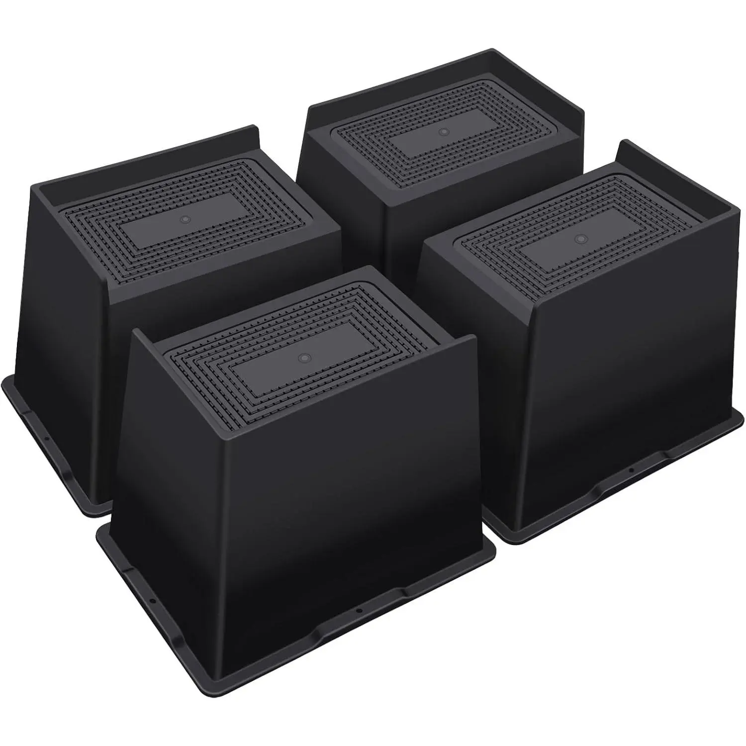 Bed Risers 6 Inch Heavy Duty, Oversized Couch Risers, Extra Wide Furniture Risers for Sofa Table Desk Headboard Chair Lifting, Rectangle Lifting Blocks Support 6000 lbs (4 Pack Black)