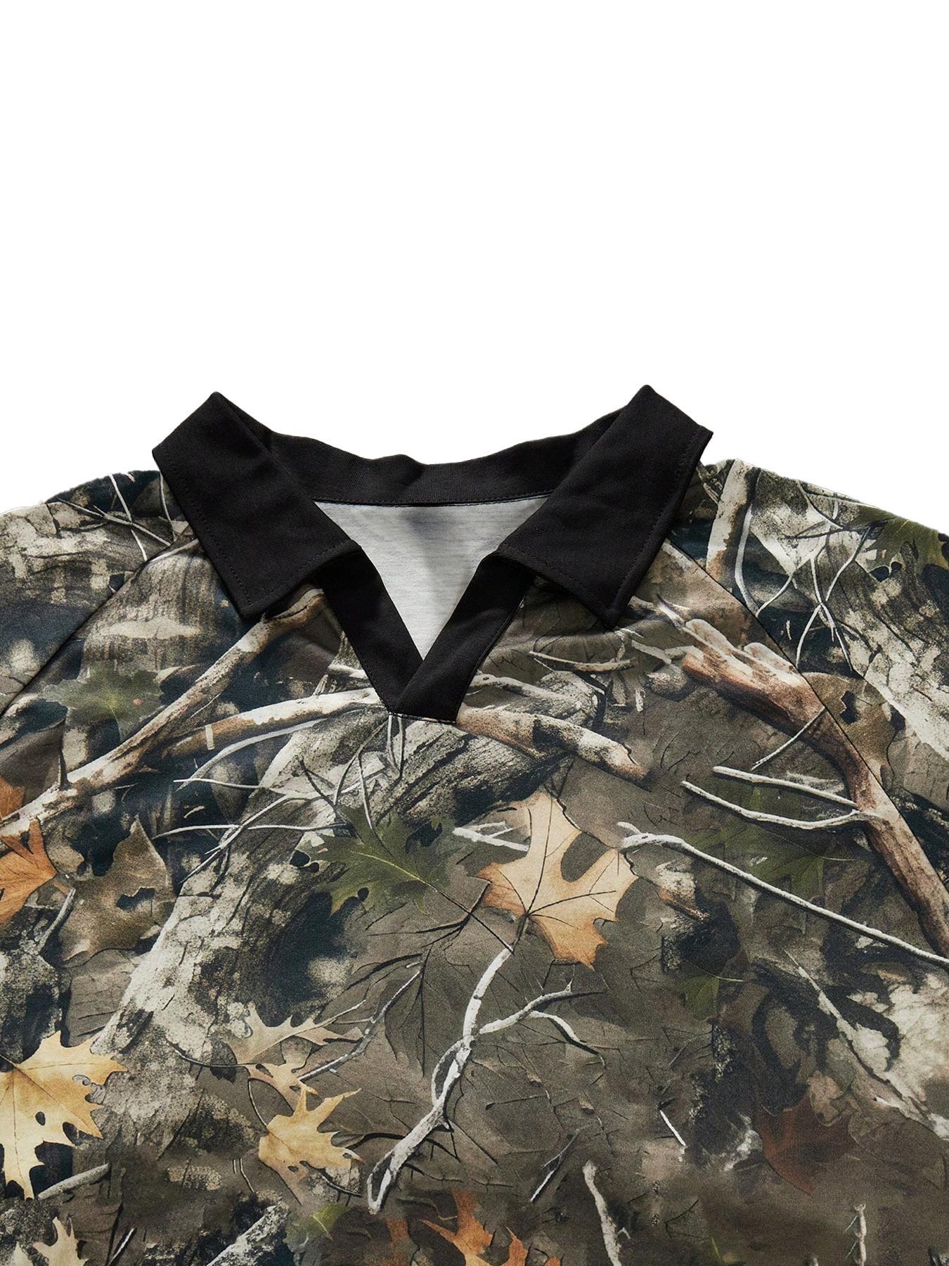 Men's Camo Print Polo Shirt, Casual Short Sleeve Top for Outdoor Activities, Fashion Men's Clothes for All Seasons, Menswear, Athletic Sports Clothing